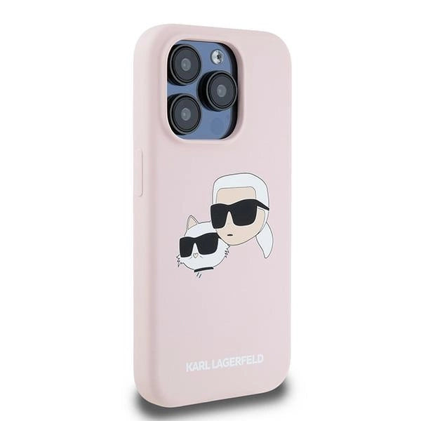 Karl Lagerfeld Silicone Karl&amp;Choupette MagSafe case for iPhone 15 Pro - pink_3