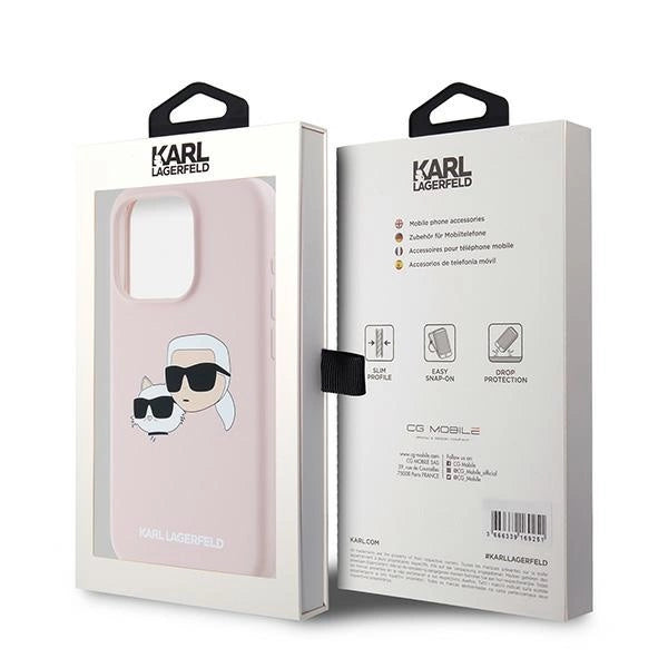 Karl Lagerfeld Silicone Karl&amp;Choupette MagSafe case for iPhone 15 Pro - pink_7