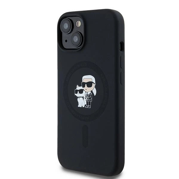 Karl Lagerfeld Silicone Karl&amp;Choupette MagSafe case for iPhone 15 Plus / 14 Plus - black_1