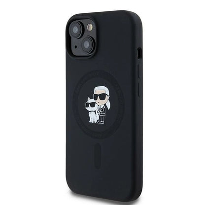 Karl Lagerfeld Silicone Karl&amp;Choupette MagSafe case for iPhone 15 Plus / 14 Plus - black_1