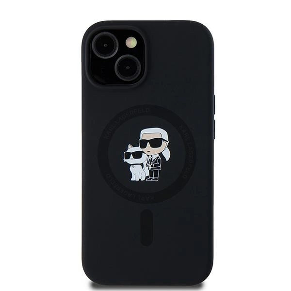 Karl Lagerfeld Silicone Karl&amp;Choupette MagSafe case for iPhone 15 Plus / 14 Plus - black_2