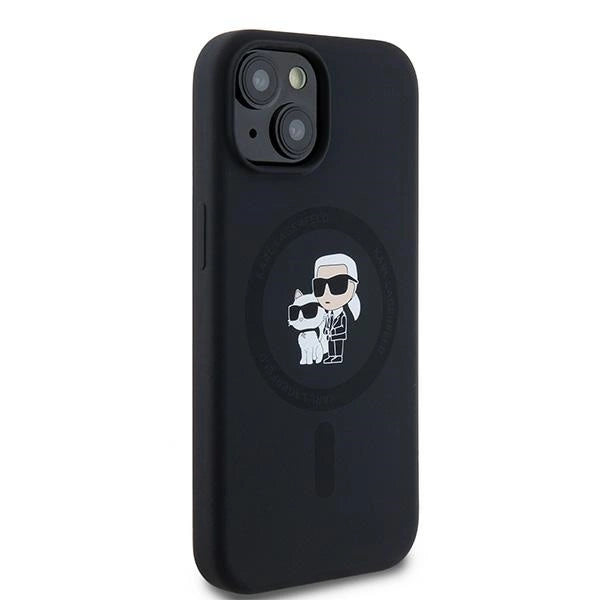 Karl Lagerfeld Silicone Karl&amp;Choupette MagSafe case for iPhone 15 Plus / 14 Plus - black_3