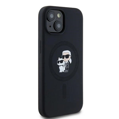 Karl Lagerfeld Silicone Karl&amp;Choupette MagSafe case for iPhone 15 Plus / 14 Plus - black_3
