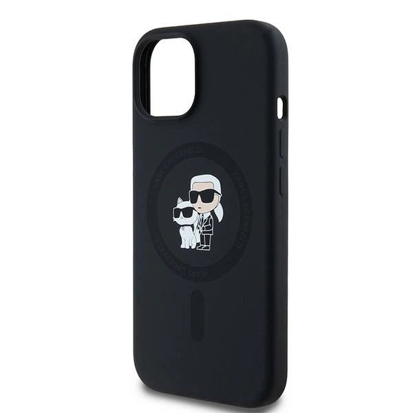 Karl Lagerfeld Silicone Karl&amp;Choupette MagSafe case for iPhone 15 Plus / 14 Plus - black_5