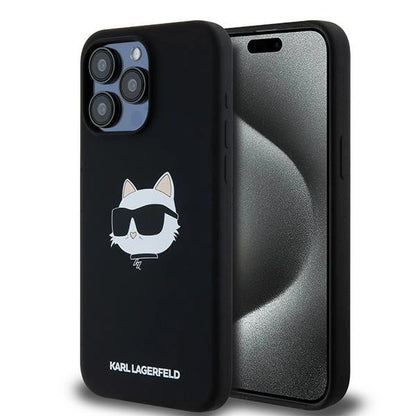 Karl Lagerfeld Silicone Choupette Head MagSafe case for iPhone 15 Pro Max - black_0