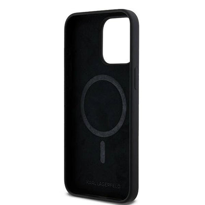 Karl Lagerfeld Silicone Karl&amp;Choupette Ring MagSafe case for iPhone 15 Pro Max - black_6