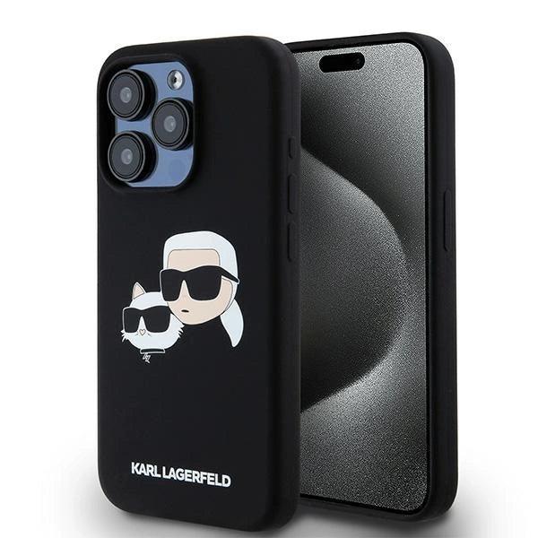 Karl Lagerfeld Silicone Karl&amp;Choupette MagSafe case for iPhone 15 Pro Max - black_0