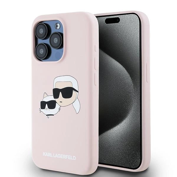 Karl Lagerfeld Silicone Karl&amp;Choupette MagSafe case for iPhone 15 Pro Max - pink_0