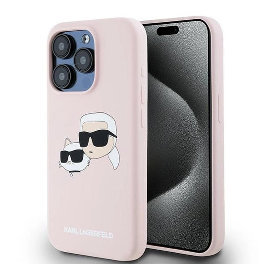 Karl Lagerfeld Silicone Karl&amp;Choupette MagSafe case for iPhone 15 Pro Max - pink_0
