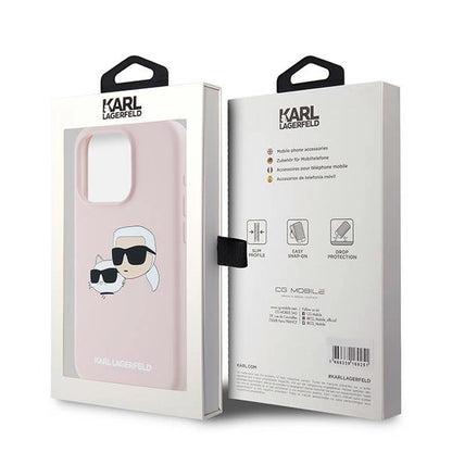Karl Lagerfeld Silicone Karl&amp;Choupette MagSafe case for iPhone 15 Pro Max - pink_7