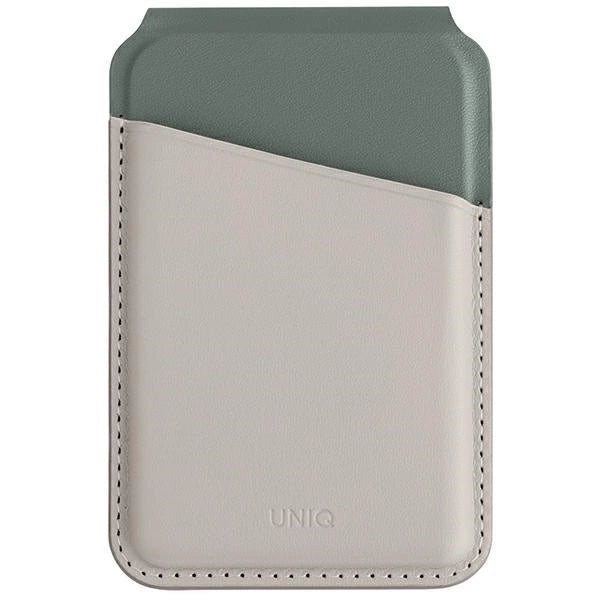 Uniq Lyden DS magnetic RFID wallet with phone stand - beige and green_0