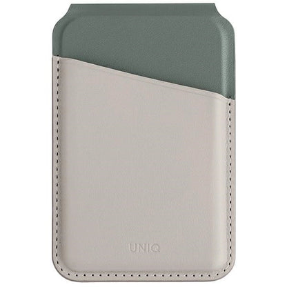 Uniq Lyden DS magnetic RFID wallet with phone stand - beige and green_0