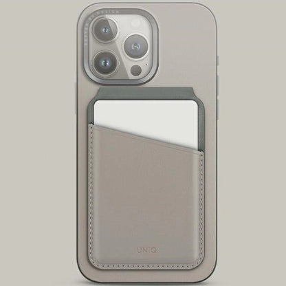 Uniq Lyden DS magnetic RFID wallet with phone stand - beige and green_1