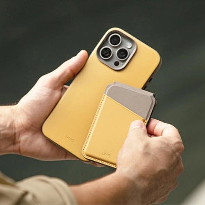 Uniq Lyden DS magnetic RFID wallet with phone stand - yellow-gray_3