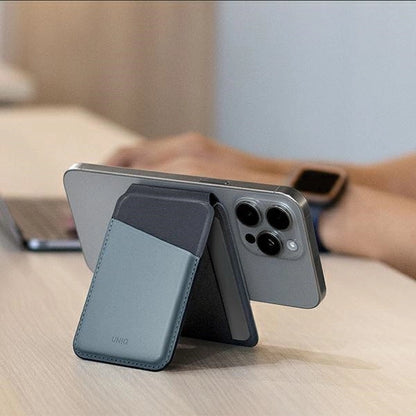 Uniq Lyden DS magnetic RFID wallet with phone stand - yellow-gray_4