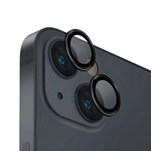 Uniq Optix Glass Aluminum Camera Lens Protector for iPhone 14 / 14 Plus Camera Lens with Applicator - Black_0