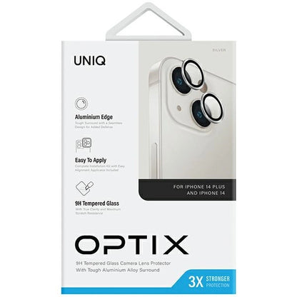 Uniq Optix Aluminum Camera Lens Protector for iPhone 14/14 Plus camera lens with applicator - silver_2