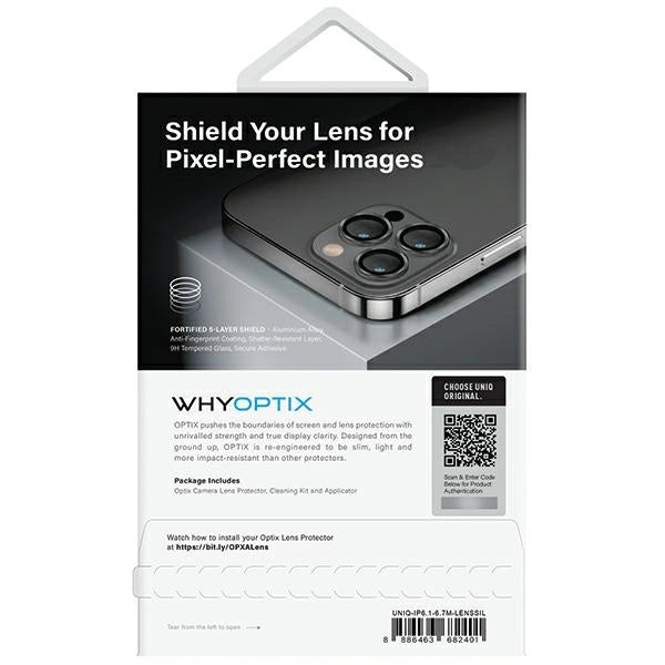 Uniq Optix Aluminum Camera Lens Protector for iPhone 14/14 Plus camera lens with applicator - silver_3