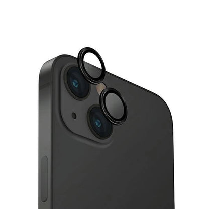 Uniq Optix Glass Aluminum Camera Lens Protector for iPhone 15 / 15 Plus Camera Lens with Applicator - Black_0