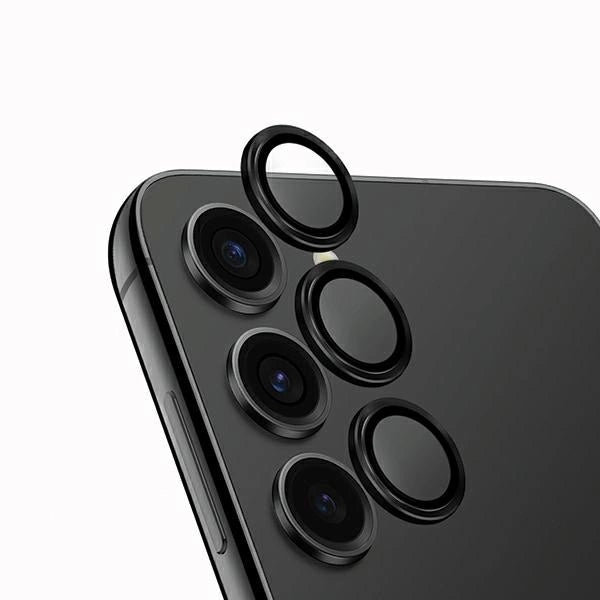 Uniq Optix Aluminum Camera Lens Protector for Samsung Galaxy S24 camera lens with applicator - black_0