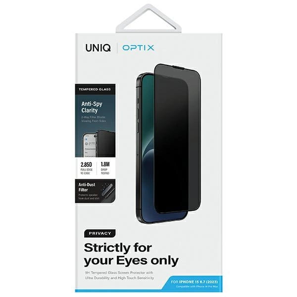 Uniq Optix Privacy Tempered Glass Privacy for iPhone 15 Plus / 14 Pro Max with Applicator_5