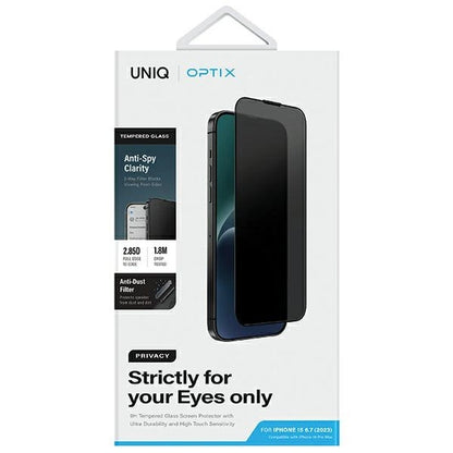 Uniq Optix Privacy Tempered Glass Privacy for iPhone 15 Plus / 14 Pro Max with Applicator_5