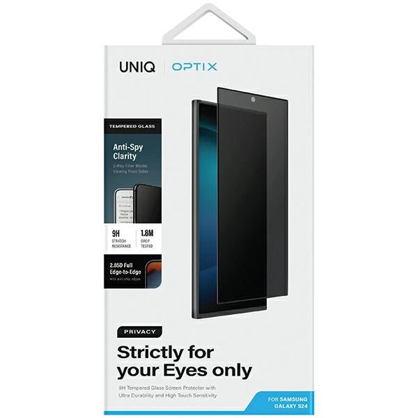 Uniq Optix Privacy tempered glass for Samsung Galaxy S24 with applicator_1