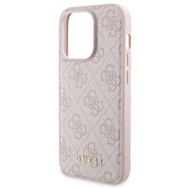 Guess 4G Metal Logo case set for iPhone 15 Pro + 5000mAh MagSafe power bank - pink_5