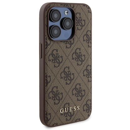 Guess 4G Metal Logo case set for iPhone 15 Pro + 5000mAh MagSafe power bank - brown_3