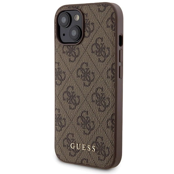 Guess 4G Metal Logo case set for iPhone 15 + 5000mAh MagSafe power bank - brown_1