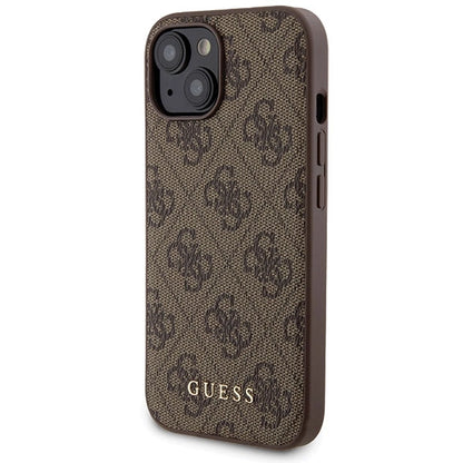 Guess 4G Metal Logo case set for iPhone 15 + 5000mAh MagSafe power bank - brown_1