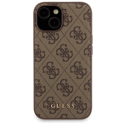 Guess 4G Metal Logo case set for iPhone 15 + 5000mAh MagSafe power bank - brown_2