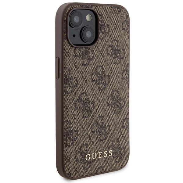 Guess 4G Metal Logo case set for iPhone 15 + 5000mAh MagSafe power bank - brown_3