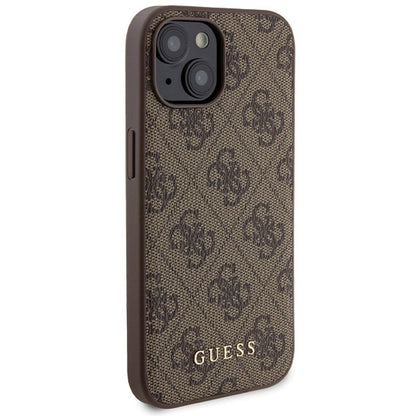 Guess 4G Metal Logo case set for iPhone 15 + 5000mAh MagSafe power bank - brown_3