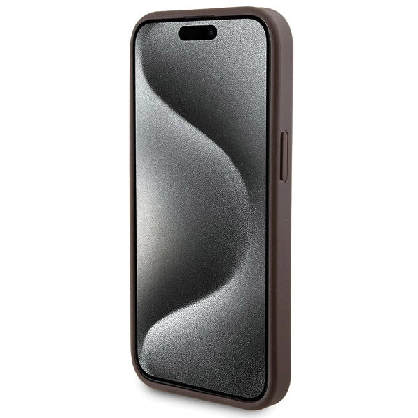 Guess 4G Metal Logo case set for iPhone 15 + 5000mAh MagSafe power bank - brown_4