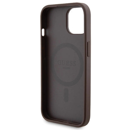 Guess 4G Metal Logo case set for iPhone 15 + 5000mAh MagSafe power bank - brown_6