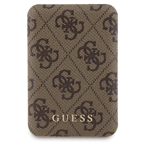 Guess 4G Metal Logo case set for iPhone 15 + 5000mAh MagSafe power bank - brown_7