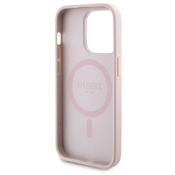 Guess 4G Metal Logo case set for iPhone 15 Pro Max + 5000mAh MagSafe power bank - pink_6