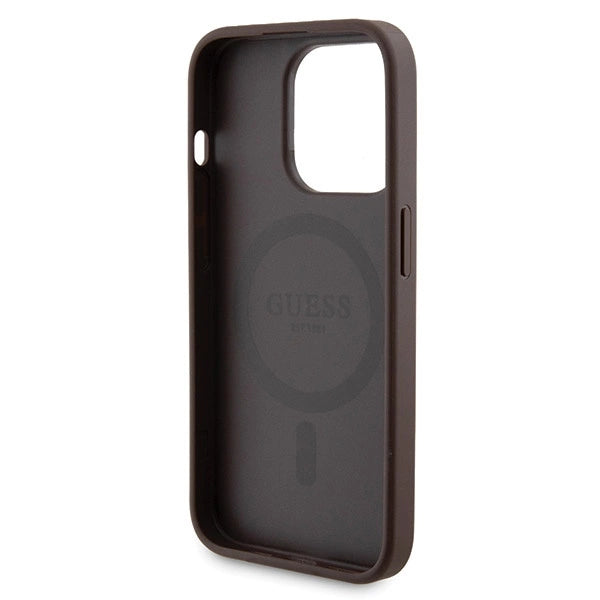 Guess 4G Metal Logo case set for iPhone 15 Pro Max + 5000mAh MagSafe power bank - brown_6