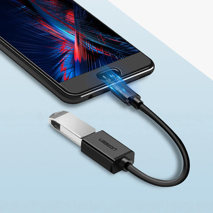 Ugreen US133 10396 micro USB (male) / USB-A (female) OTG cable flat 0.15m - black_4