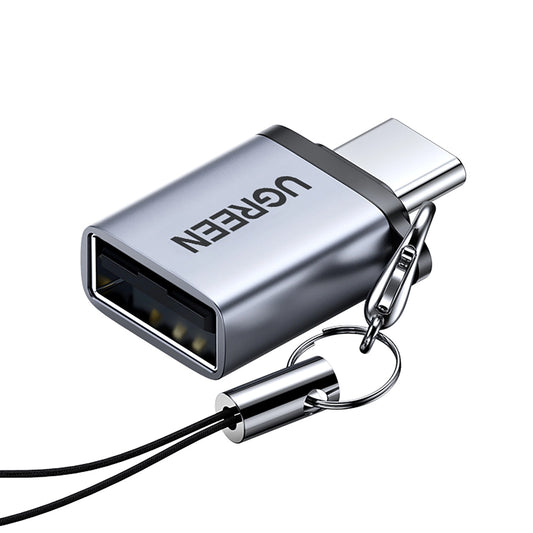 Ugreen US270 USB-C (Male) / USB-A 3.0 (Female) Adapter with Lanyard - Gray_0
