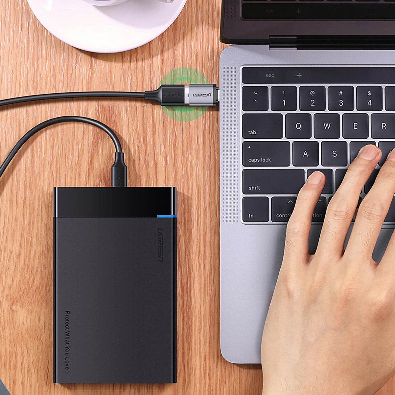 Ugreen US270 USB-C (Male) / USB-A 3.0 (Female) Adapter with Lanyard - Gray_4