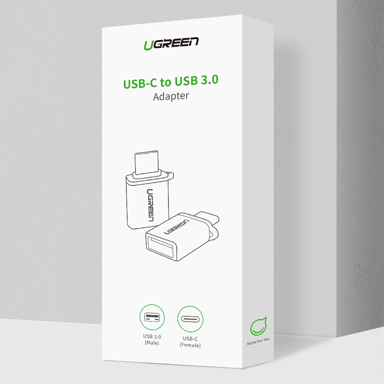 Ugreen US270 USB-C (Male) / USB-A 3.0 (Female) Adapter with Lanyard - Gray_1