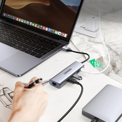 Ugreen CM266 60812 5in1 USB-A 3.0 - RJ45 / 3x USB-A 3.0 / micro USB adapter - gray_3
