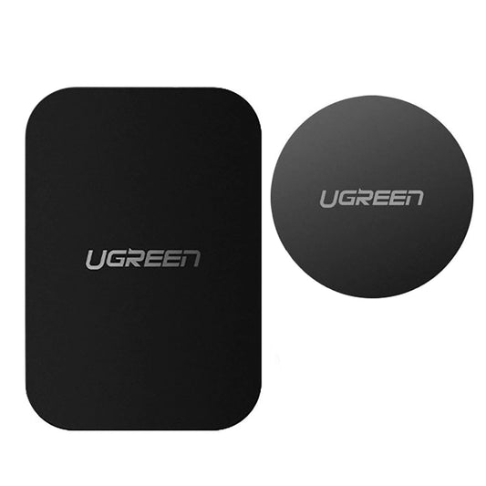 Ugreen LP123 60410 round/rectangular metal plates for magnetic phone holders - black (2 pcs)_0
