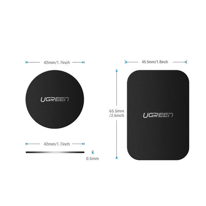Ugreen LP123 60410 round/rectangular metal plates for magnetic phone holders - black (2 pcs)_1