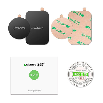 Ugreen LP123 60410 round/rectangular metal plates for magnetic phone holders - black (2 pcs)_2