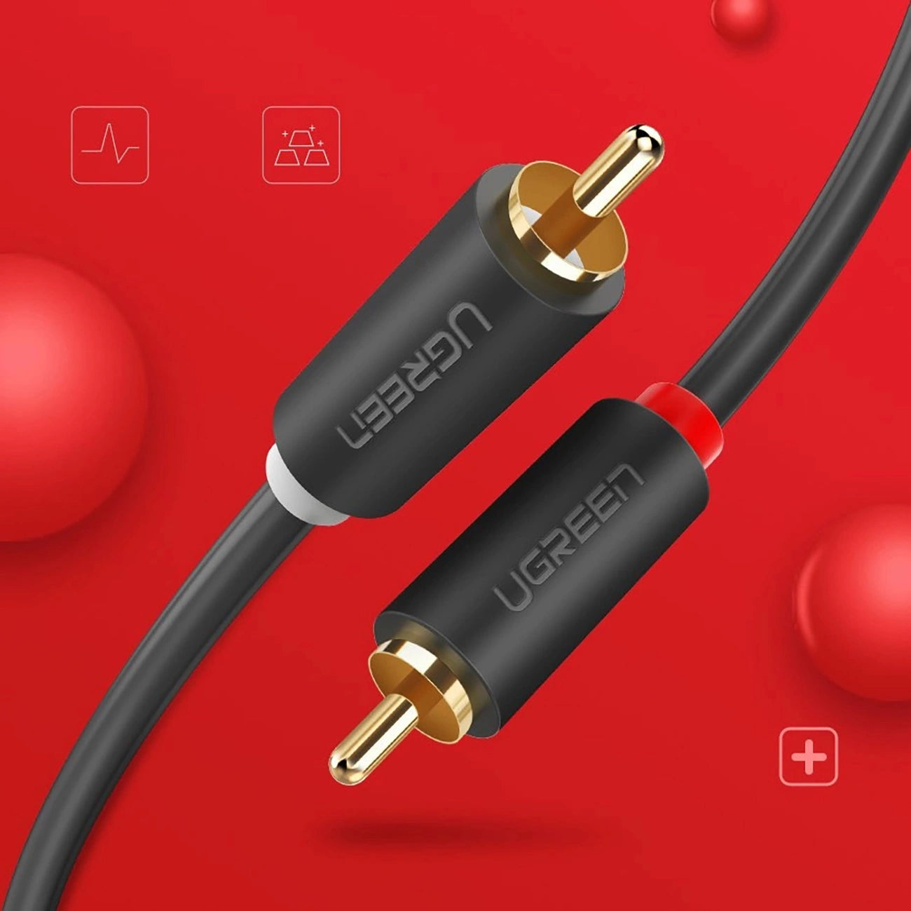 Ugreen AV104 10519 audio cable 2RCA (male) / 2RCA (male) 3m - gray_10