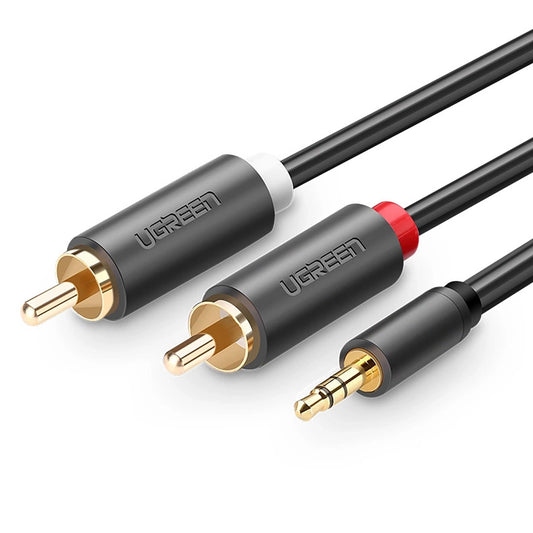 Ugreen AV102 10512 cable 3.5 mm mini jack (male) / 2RCA (male) 3m - gray_0
