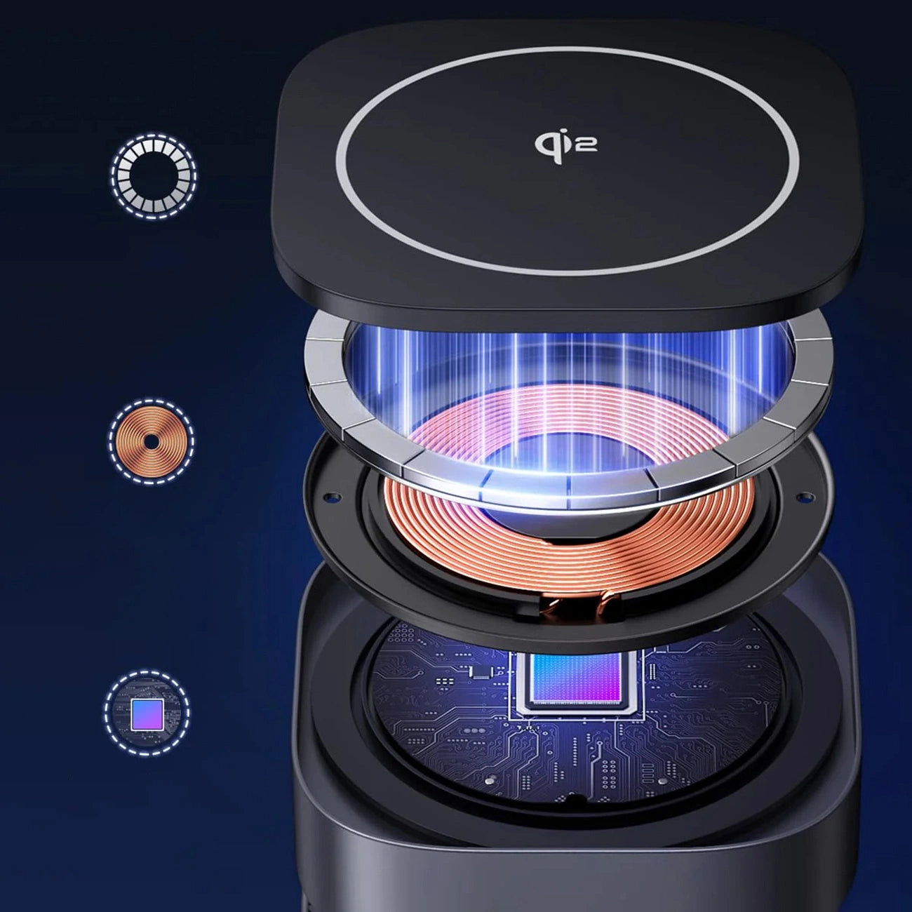 Ugreen W702 3in1 inductive charger with MagSafe / Qi2 and USB-C port for phone / headphones - black_8